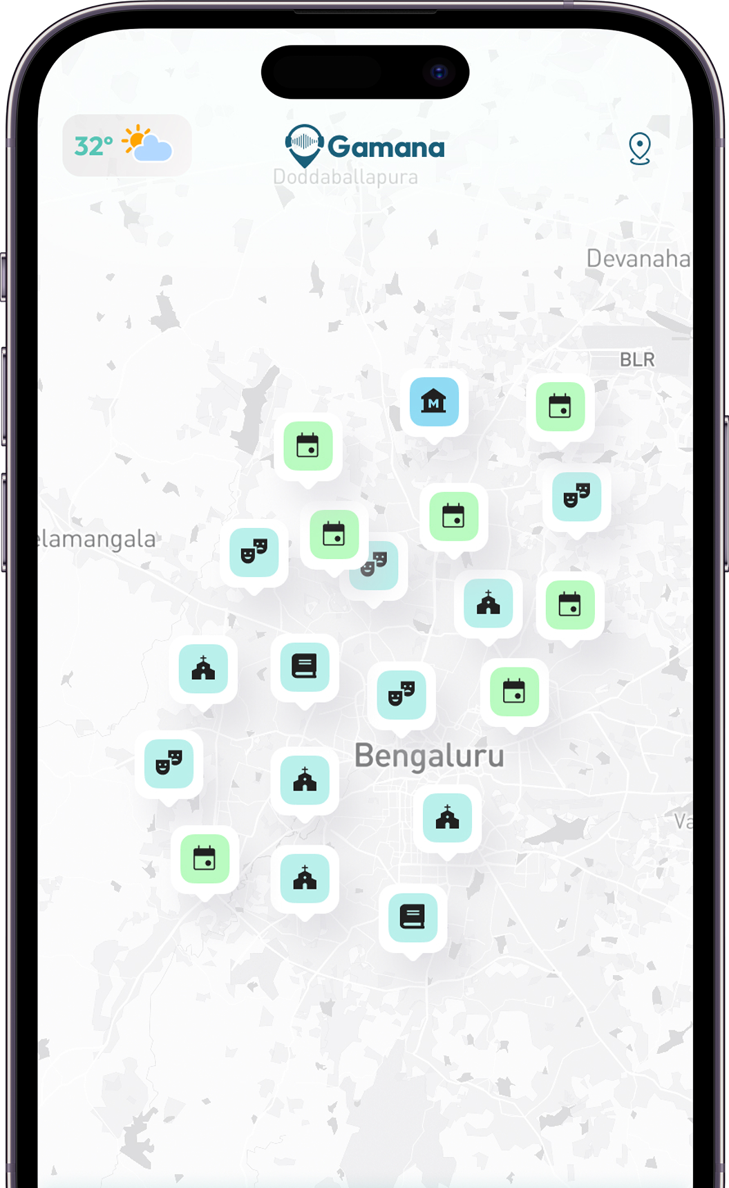 Gamana – AI-Powered Travel App for Personalized Audio Tours Gamana AI-Powered Travel App showing personalized audio tour map – explore destinations smarter with AI travel guides