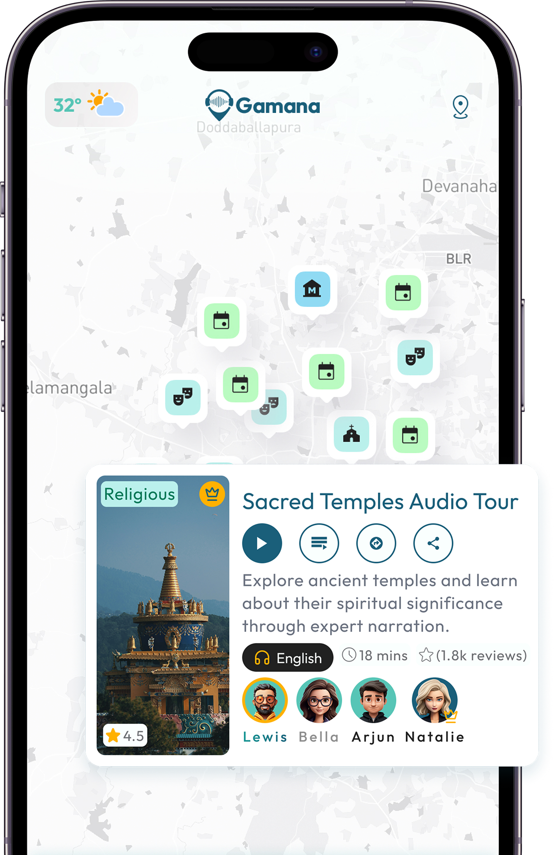Gamana – Expert Tour Guide App for Immersive Audio Experiences Gamana tour guide app featuring expert narrators sharing immersive stories and local insights for travelers