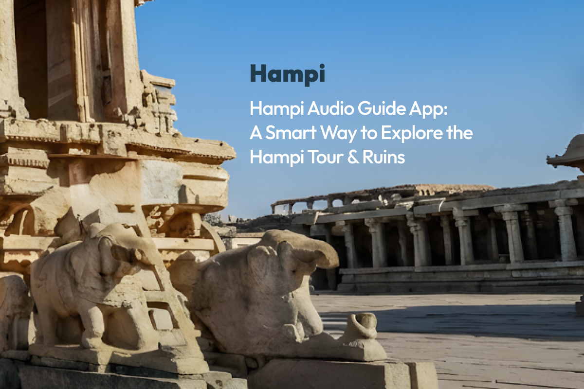 Panoramic view of Hampi's boulder-strewn landscape with ancient temples and ruins in Karnataka, India
