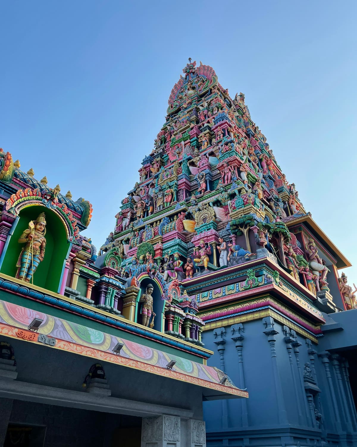Colourful gopuram of Vadapalani Murugan Temple in Chennai, explored with an audio guide